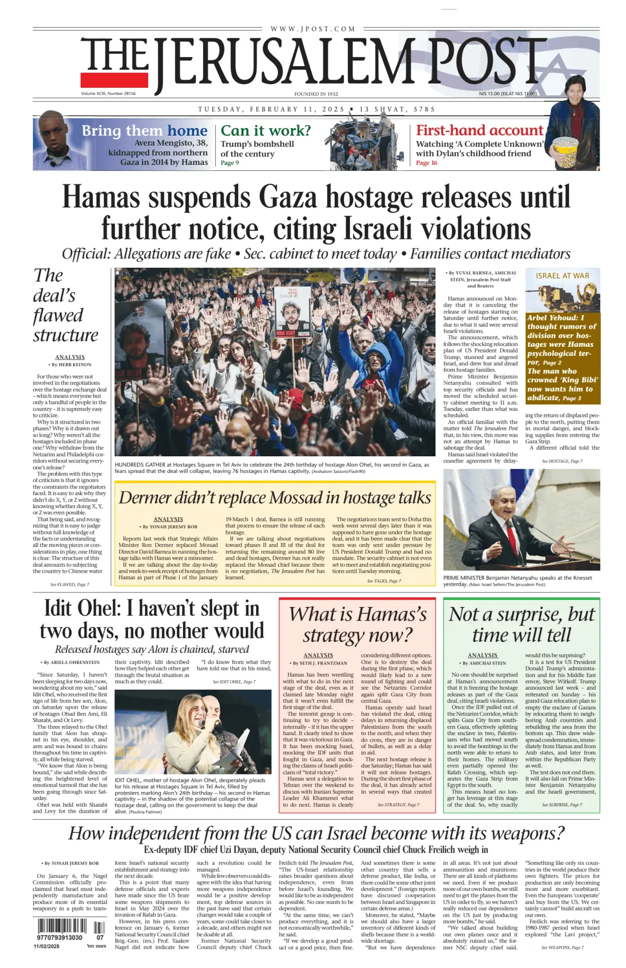 Prima-pagina-the jerusalem post-edizione-di-oggi-11-02-2025